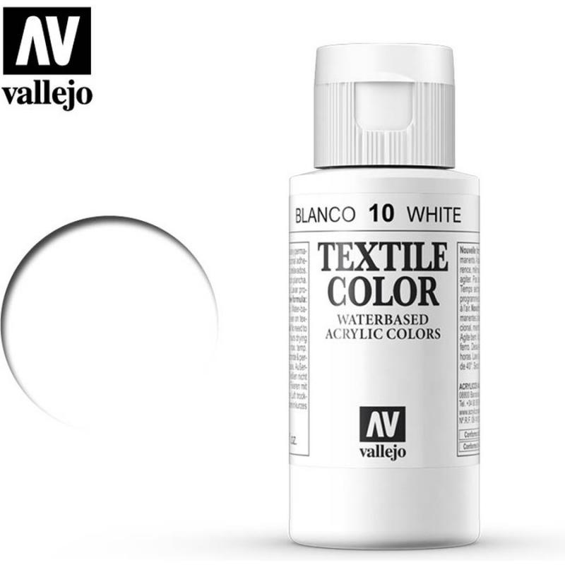 Textile Color Acrylic Paint - Vallejo 60ml - White 40010