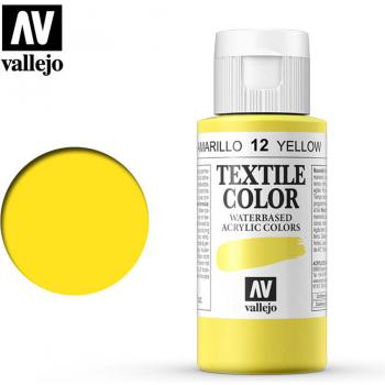 Textile Color Acrylic Paint - Vallejo 60ml - Yellow 40012