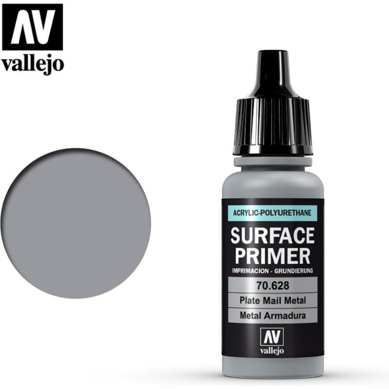 Surface Primer Acrylic-Polyurethane - Vallejo 17ml - Plate Mail Metal 70628