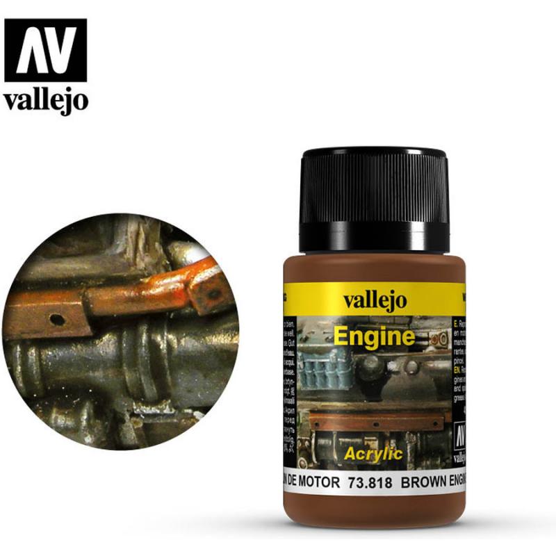 Engine Effects Acrylic Vallejo 40ml - Brown Engine Soot 73818