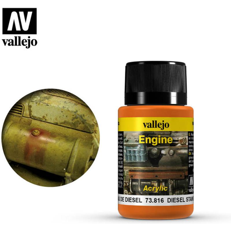 Engine Effects Acrylic Vallejo 40ml - Diesel Stains 73816