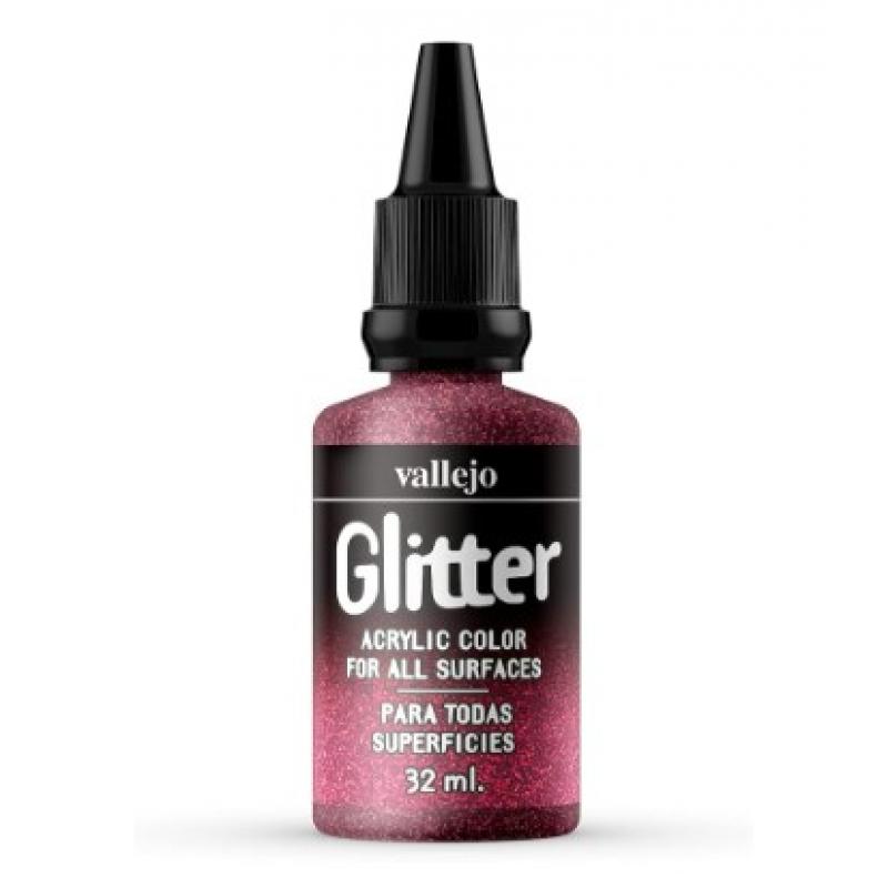 Glitter Acrylic Colour - Vallejo 35ml - Glitter Red 57604