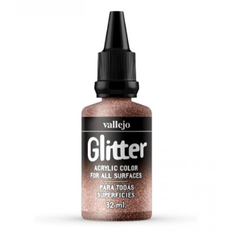 Glitter Acrylic Colour - Vallejo 35ml - Glitter Copper 57606
