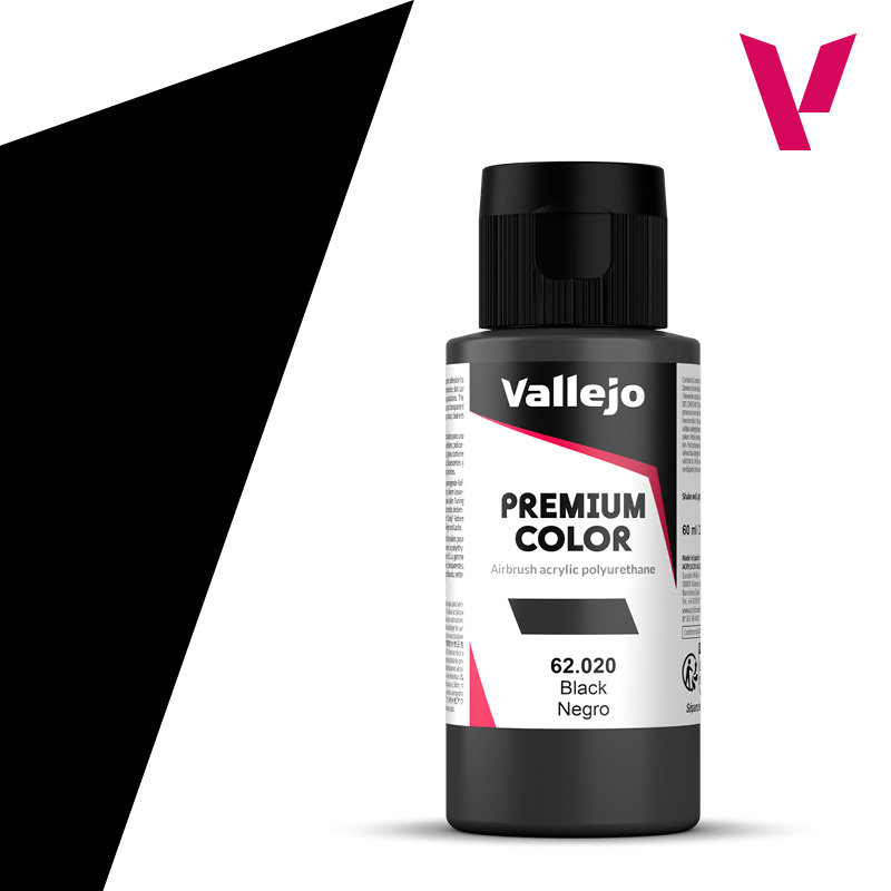 Premium Airbrush Colour - Vallejo 60ml - Black 62020