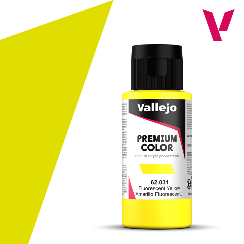 Premium Airbrush Colour - Vallejo 60ml - Yellow Fluorescent 62031