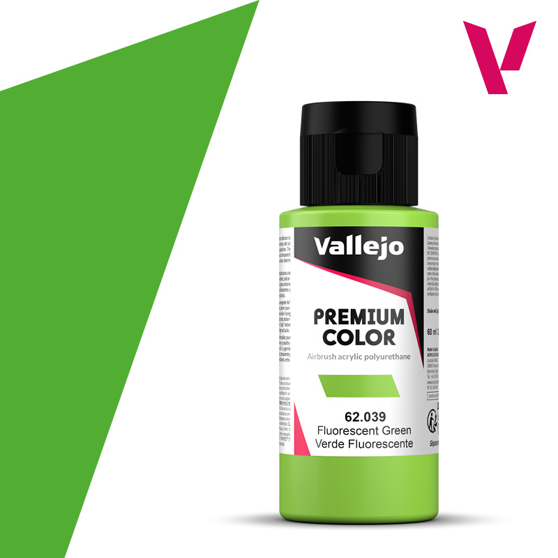 Premium Airbrush Fluorescent Colour - Vallejo 60ml - Green Fluorescent 62039
