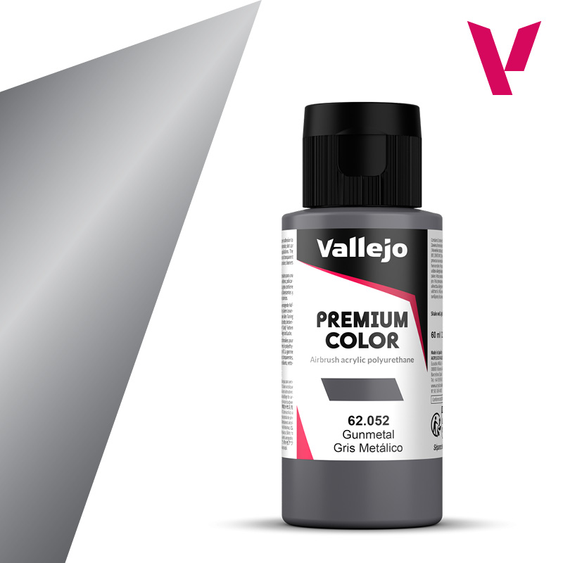 Premium Metallic Airbrush Colour - Vallejo 60ml - Metallic Gunmetal Premium 6205