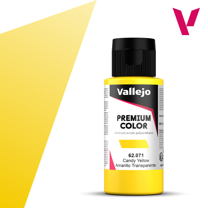 Premium Airbrush Colour - Vallejo 60ml - Candy Yellow 62071