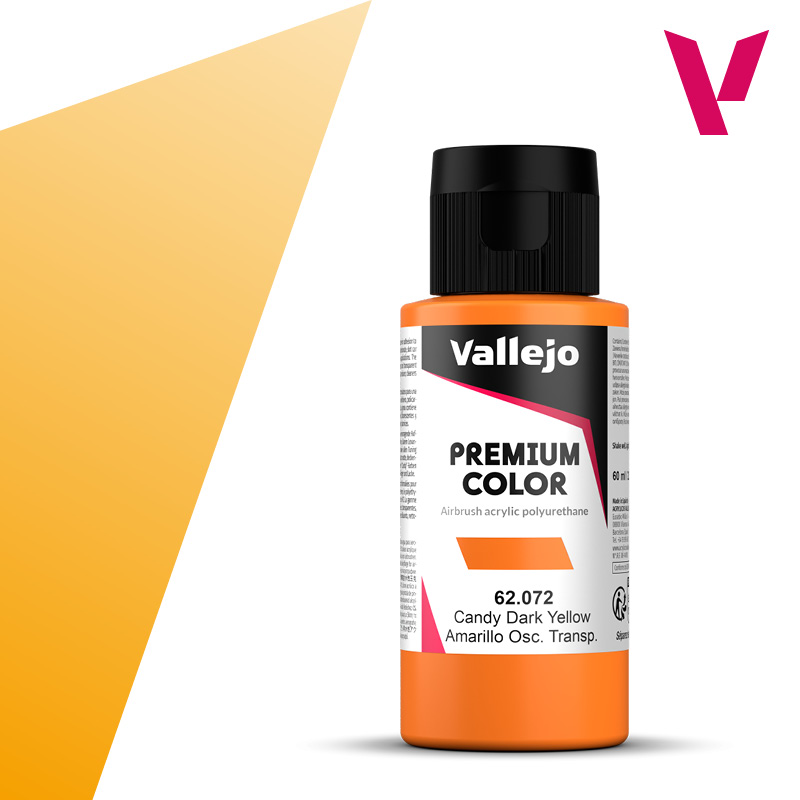 Premium Airbrush Colour - Vallejo 60ml - Candy Dark Yellow 62072