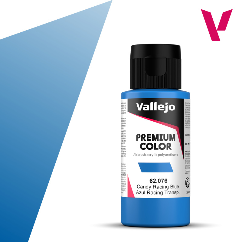 Premium Airbrush Colour - Vallejo 60ml - Candy Racing Blue 62076