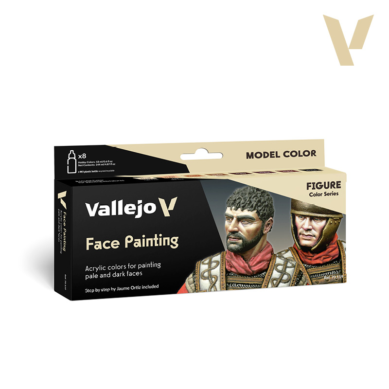 Model Color Paint Set - Vallejo 8x17ml Colour Set - Faces Painting Set 70119