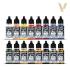 Model Color Paint Set - Vallejo 16x17ml Colour Set - Basic Colors USA 70140