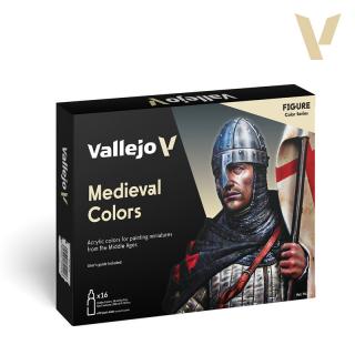 Model Color Paint Set - Vallejo 16x17ml Colour Set - Medieval Colors 70142