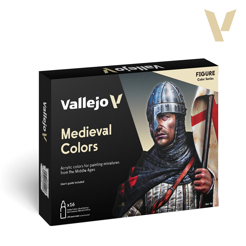 Model Color Paint Set - Vallejo 8x17ml Colour Set - Medieval Colors 70142