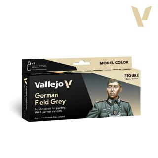 Model Color Paint Set - Vallejo 8x17ml Colour Set - German Field Grey Uniform 70