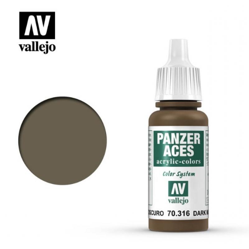 Panzer Aces - Vallejo 17ml - Dark Mud 70316