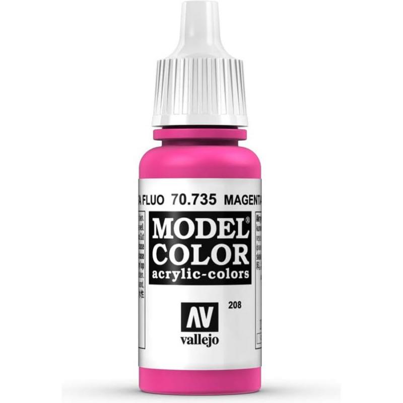 Model Color Acrylic Fluorescent Paint - Vallejo 17ml - Magenta Fluo 70735
