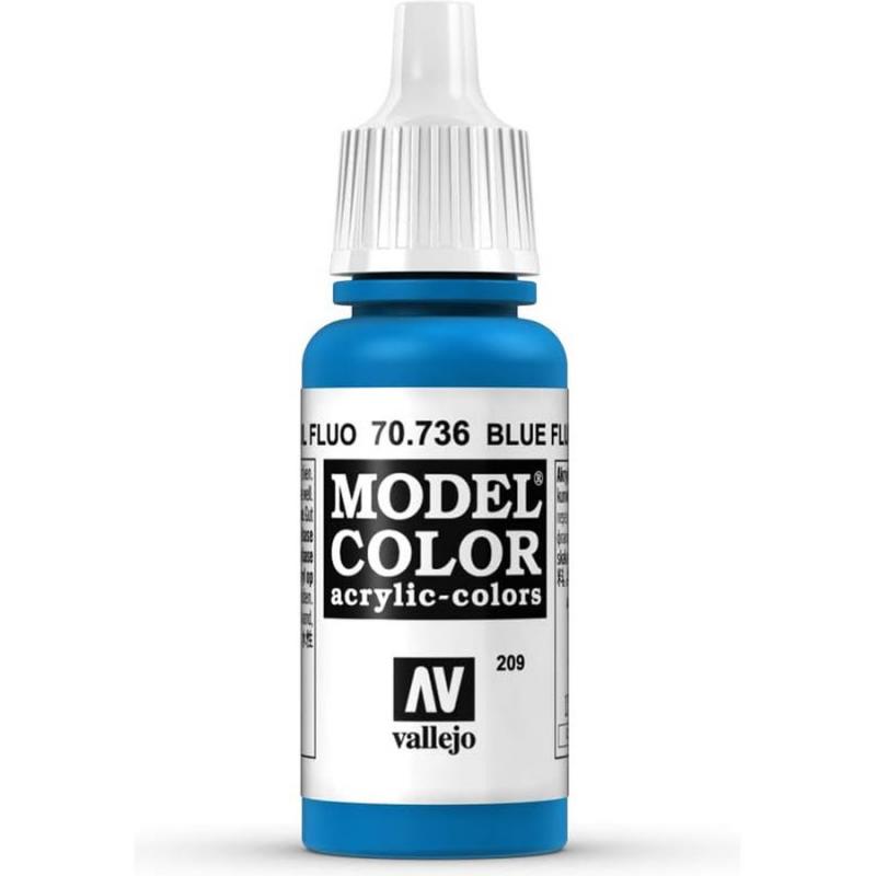 Model Color Acrylic Fluorescent Paint - Vallejo 17ml - Blue Fluo 70736