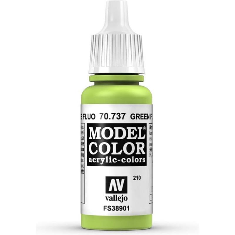 Model Color Acrylic Fluorescent Paint - Vallejo 17ml - Green Fluo 70737 - FS3890