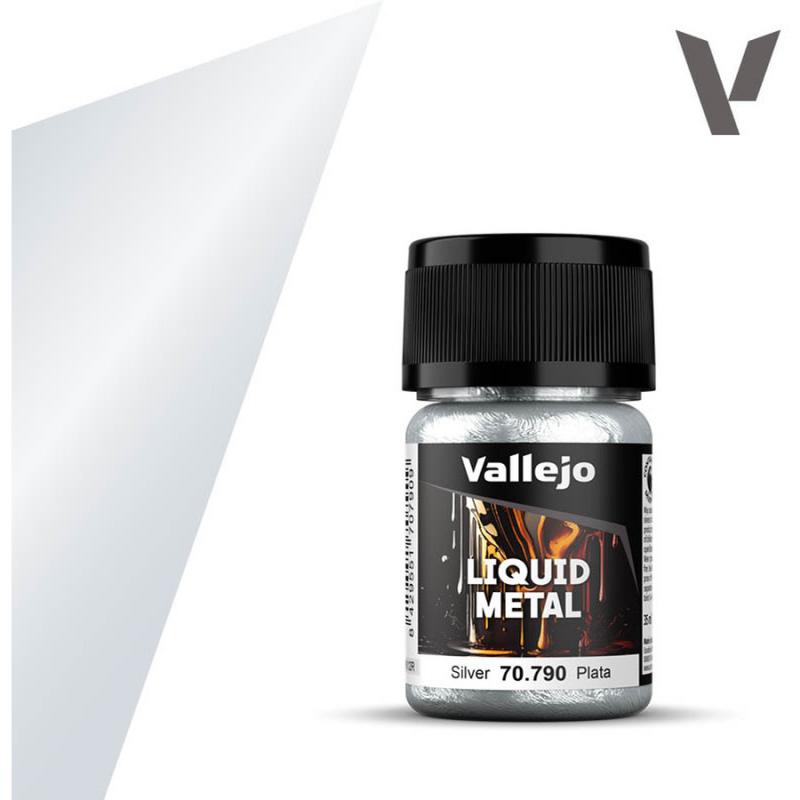 Model Color Metallic Paint In Alcohol Base - Vallejo 35ml - Metallic Silver 7079
