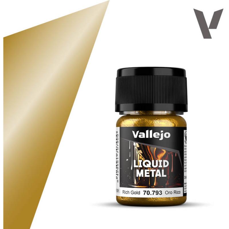 Model Color Metallic Paint In Alcohol Base - Vallejo 35ml - Metallic Rich Gold 7
