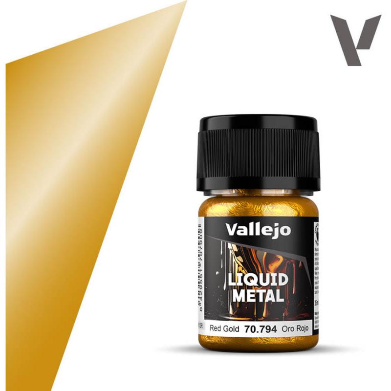 Model Color Metallic Paint In Alcohol Base - Vallejo 35ml - Metallic Red Gold 70