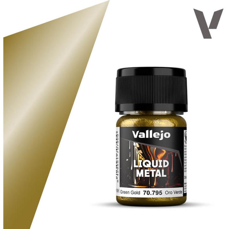 Model Color Metallic Paint In Alcohol Base - Vallejo 35ml - Metallic Green Gold