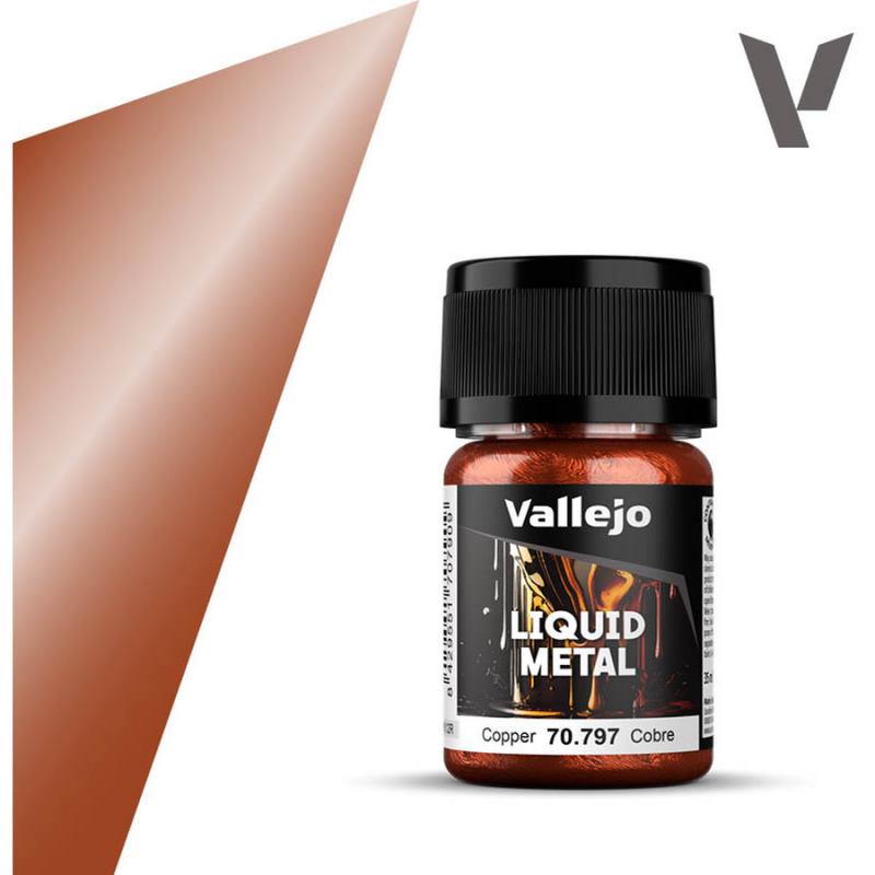 Model Color Metallic Paint In Alcohol Base - Vallejo 35ml - Metallic Copper 7079