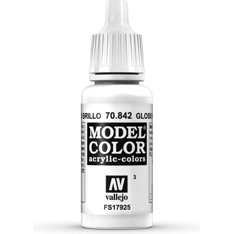 Model Color Acrylic Paint - Vallejo 17ml - Glossy White 70842