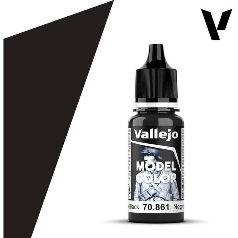 Model Color Acrylic Paint - Vallejo 17ml - Glossy Black 70861 FS17038
