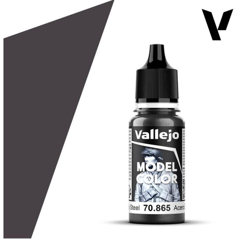 Model Color Acrylic Paint - Vallejo 17ml - Oily Steel 70865