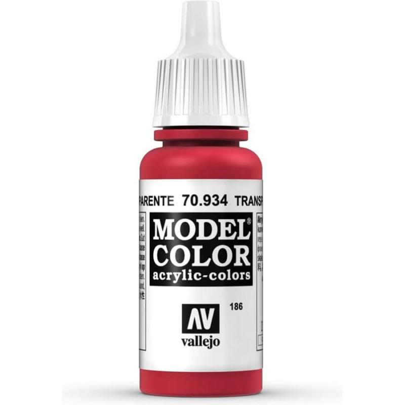 Model Color Acrylic Paint - Vallejo 17ml - Transparent Red 70934