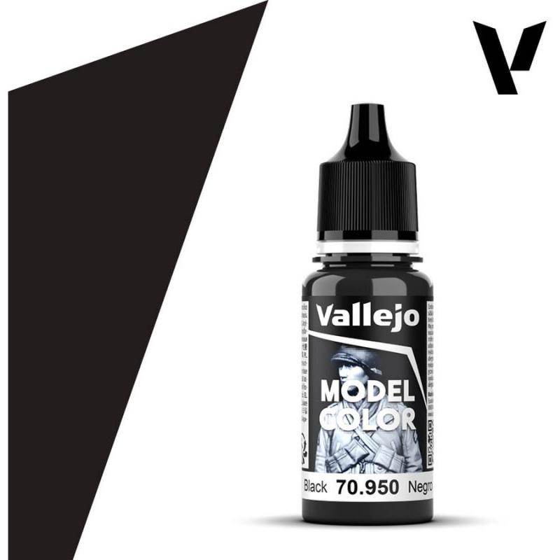 Model Color Acrylic Paint - Vallejo 17ml - Black 70950 RAL9005 - RLM22 - FS37038