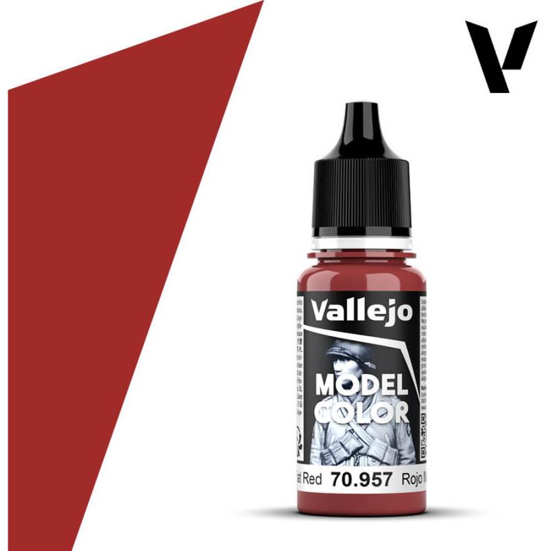 Model Color Acrylic Paint - Vallejo 17ml - Flat Red 70957 RAL3013 - FS31136