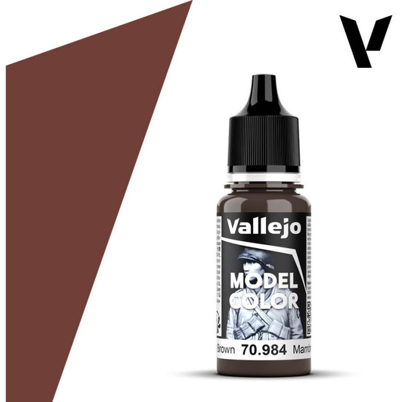Model Color Acrylic Paint - Vallejo 17ml - Flat Brown 70984 RAL8011 - FS30108