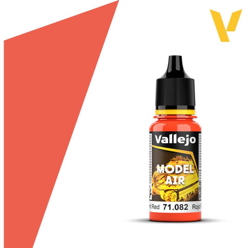 Model Air Acrylic Paint - Vallejo 17ml - Fluorescent Red 71082