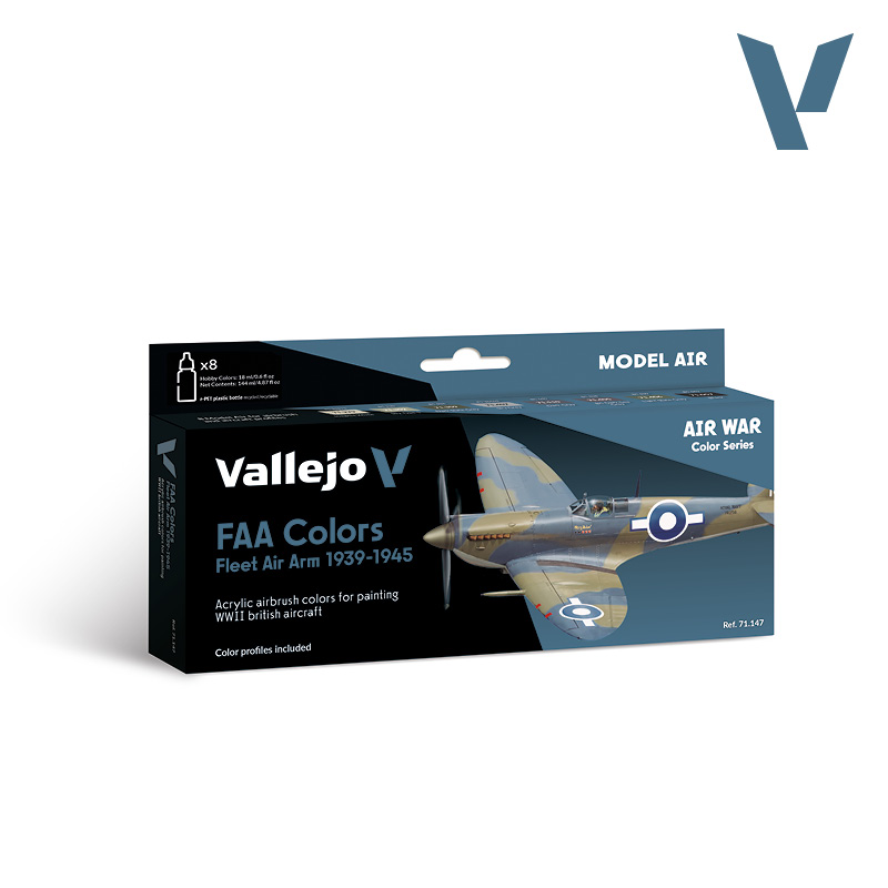 Model Air Paint Set - Vallejo 8x17ml Colour Set - Fleet Air Arm (FAA) 1939-45 71