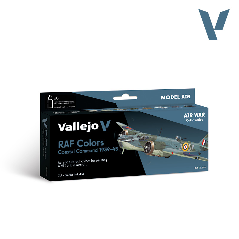 Model Air Paint Set - Vallejo 8x17ml Colour Set - Coastal Command 1939-45 71148