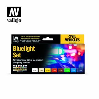 Model Air Paint Set - Vallejo 8x17ml Colour Set - Blaulicht Set 71154