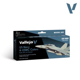 Model Air Paint Set - Vallejo 8x17ml Colour Set - US Navy & USMC Colors From 197