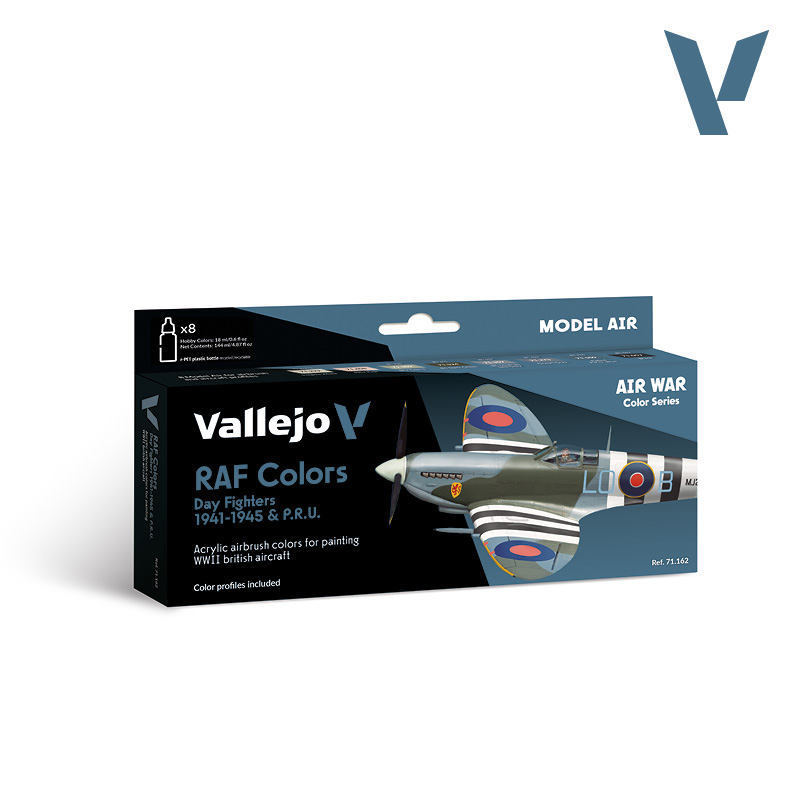 Model Air Paint Set - Vallejo 8x17ml Colour Set - WWII RAF Day European 71162