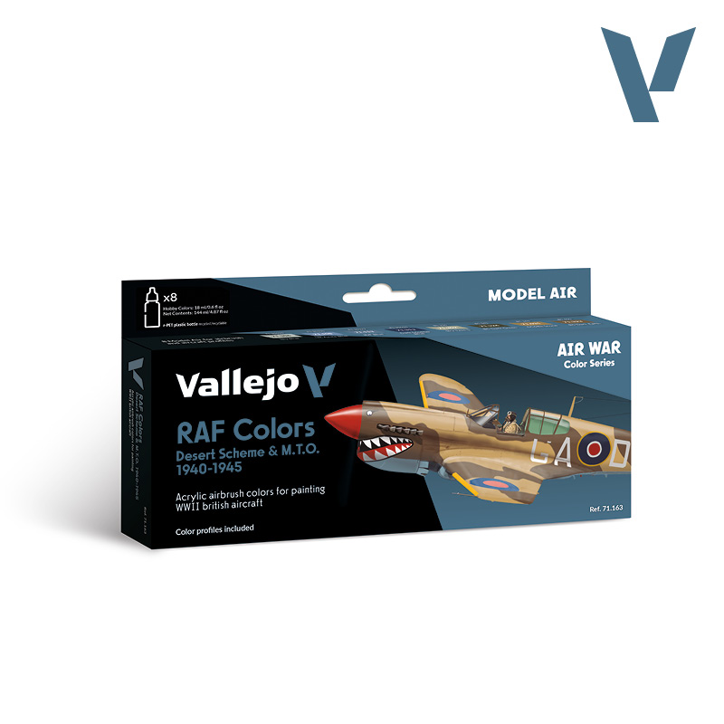 Model Air Paint Set - Vallejo 8x17ml Colour Set - WWII RAF Desert 71163