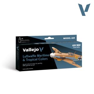 Model Air Paint Set - Vallejo 8x17ml Colour Set - Luftwaffe Maritime&Tro 71164