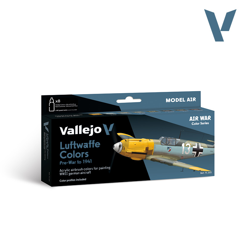 Model Air Paint Set - Vallejo 8x17ml Colour Set - Luftwaffe 1941 71165
