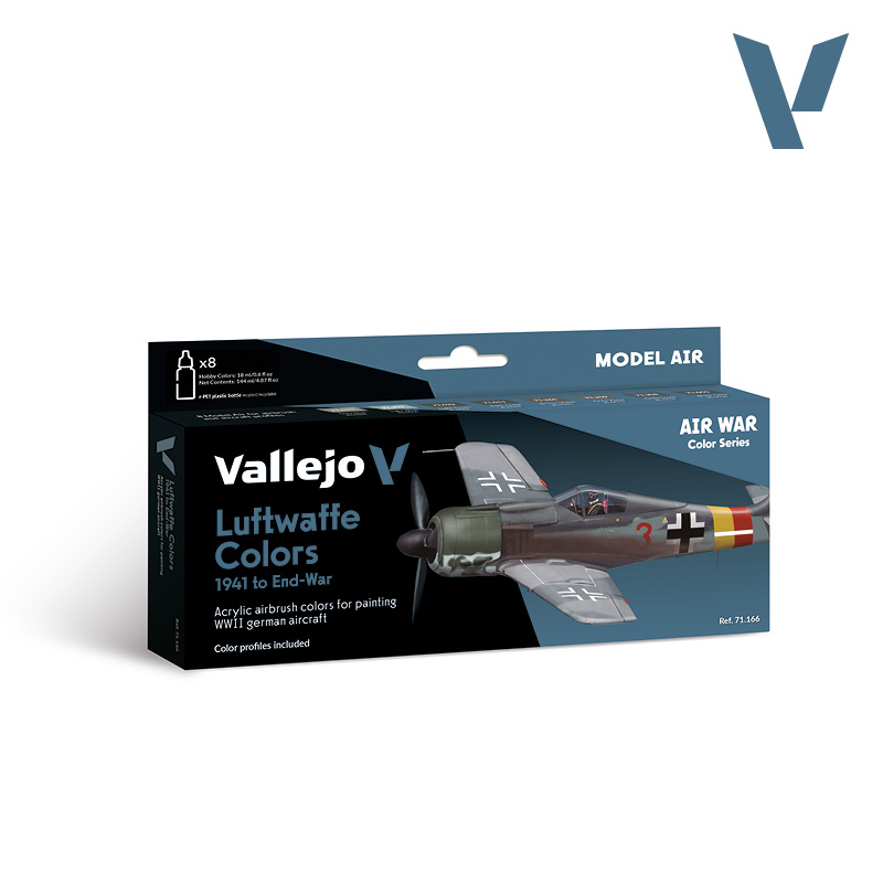 Model Air Paint Set - Vallejo 8x17ml Colour Set - Luftwaffe 1941 Τo End 71166