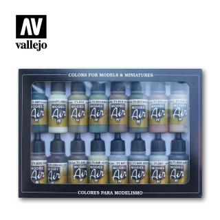 Model Air Paint Set - Vallejo 8x17ml Colour Set - WWII Allied 16 Air 71180