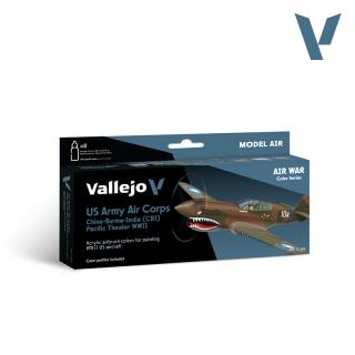 Model Air Paint Set - Vallejo 8 Colour Set - Us Army Air Corps China-Burma-Indi