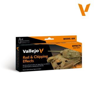 Model Air Paint Set - Vallejo 8x17ml Colour Set - Rust & Chiping Effects 71186