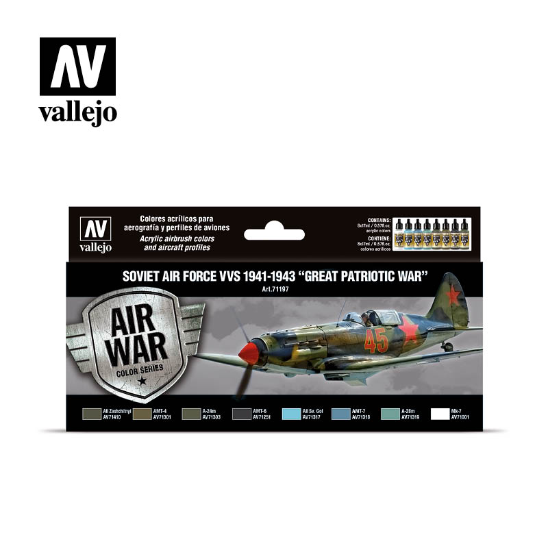 Model Air Paint Set - Vallejo 8x17ml Colour Set - 1941 To 1943 - Great Patriotic