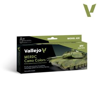 Model Air Paint Set - Vallejo 8x17ml Colour Set - MERDC Camo Colors 71202